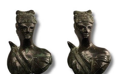 Roman Bronze Diana Attachment Pair