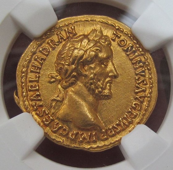 Roman Empire - AV gold aureus Antoninus Pius - in near mint state condition, a beautiful coin - Rome mint 151-152 A.D. - TR POT XV COS IIII / PAX - Gold
