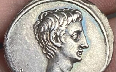 Roman Republic (Imperatorial). Octavian as sole Imperator (31-27 BC). AR Denarius,minted in Italy, probably Rome, 30-29 BC