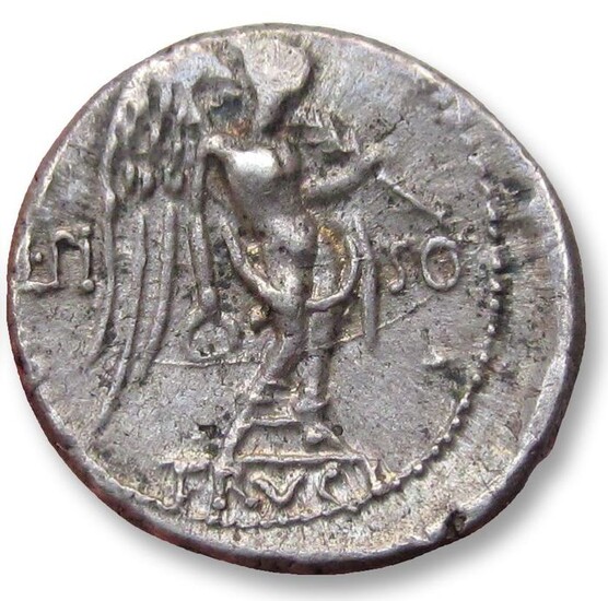 Roman Republic. L. Calpurnius Piso L.f. L.n. Frugi, 90 BC. Silver Quinarius,Rome 90 B.C. - scarce & very high quality for the type