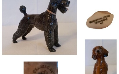 Rosenthal - Poodle and dachshund figurines (2) - Porcelain