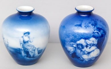 Royal Bayreuth Porcelain Flow Blue Vase