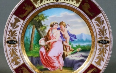 Royal Vienna Huntress And Cherub Plate