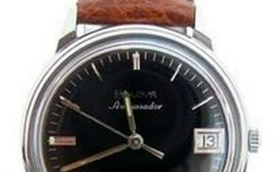 S/S BULOVA AMBASSADOR Mens 30J Automatic Watch 1969*