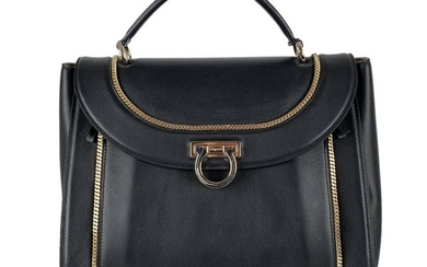 Salvatore Ferragamo - Black Leather Sofia Satchel Bag Handbag