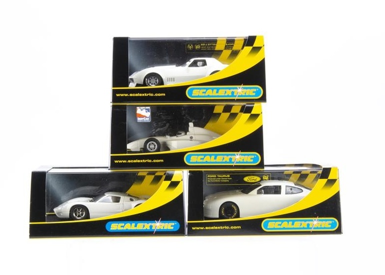 Scalextric Plain White Cars, C2548 Indy Car, C2472 Ford...