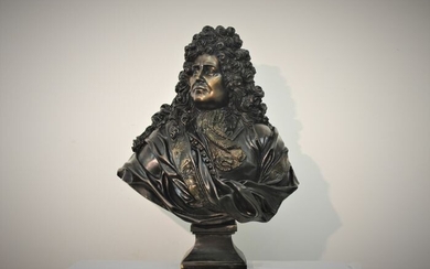 Sculpture, Bust King Louis XIV, 95 cm. - Bronze - Late 20th century