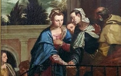 Scuola italiana, XVII-XVIII secolo - Visitazione della Beata vergine Maria ad Elisabetta