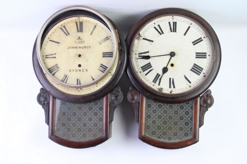 Set Of Four Timber Cased Clocks (Sold As Found), (One From State Penetentiary)