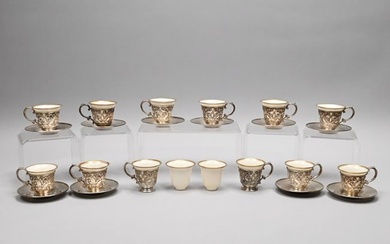 Set of 12 American Sterling Silver Demitasse Cups