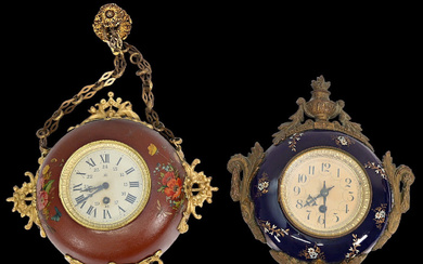 Set of two wall clocks, France, 19th-20th century.