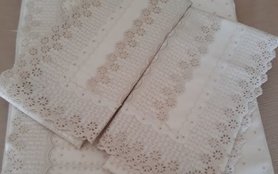 Sheets in pure ecru cotton (4) - Cotton - Late 20th century