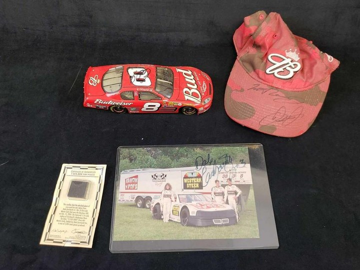 Signed Dale Earnhardt Jr Photo Hat Car and Authentic