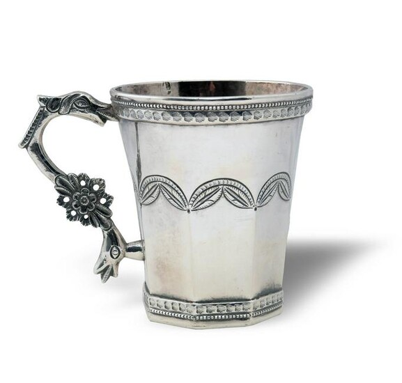 Silver Spanish Colonial Cup with Serpent Handle