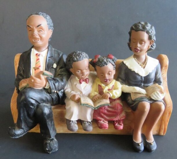 Singing Family on Church Pew African American figurines