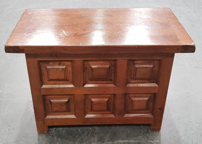 Small French Wooden Panelled Box (H: 40, W: 60, D: 35cm)
