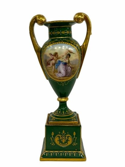 Small Royal Vienna Hand Painted Porcelain Vase
