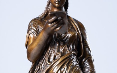 Société des bronzes de Paris - Jean-Louis Grégoire (1840- 1890) - Sculpture, "La Lettre" - 46 cm - Bronze