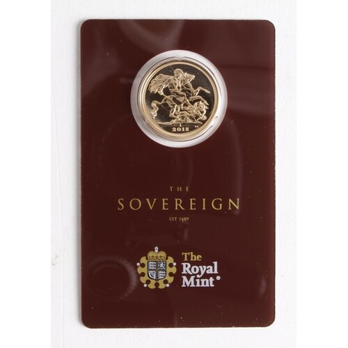 Sovereign 2018 BU in a Royal mint card