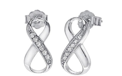 Sterling Silver Austrian Crystal Infinity Earrings