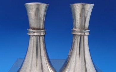 Stieff Sterling Silver Salt and Pepper Shaker Set 2pc 3 1/2" Tall -1