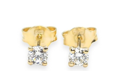 Stud earrings - 14 kt. Yellow gold - 0.42 tw. Diamond (Natural)