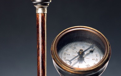 System stick with compass, early 20th century,lid with cut-out Theresien...