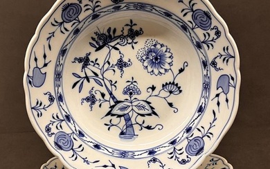 Teichert-Werke, Stadt Meissen - Dinner set for 6 (6) - Motivo cipolla blu - Piatti Fondi di 25 cm - Porcelain