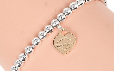 Tiffany TIFFANY&Co. Return to Heart Tag Beads Bracelet Silver 925 K18 PG Pink Gold