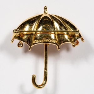 Tiffany & Co. Yellow Gold & Diamond Umbrella Pin