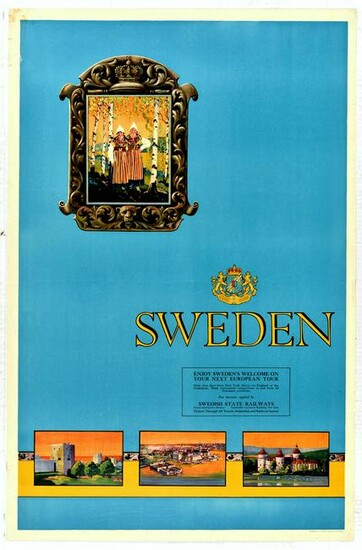 Travel Poster Sweden Holiday State Railways