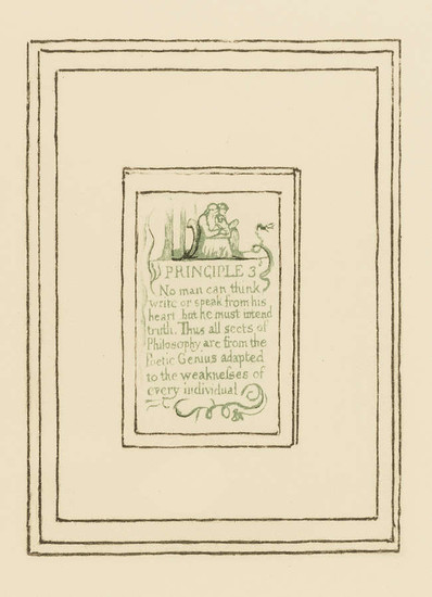 Trianon Press.- Blake (William) All Religions are One, one of 36 specially-bound copies with a set of progressive plates, original green morocco, Trianon Press, 1970.