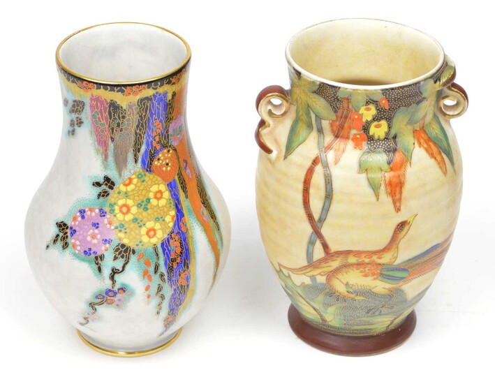 Two Art Deco Crown Devon Vases