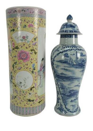 Two Chinese Porcelain Pieces to include a blue and