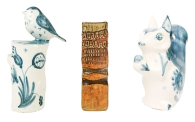 Two Rye Pottery money boxes designed by David Sharp.