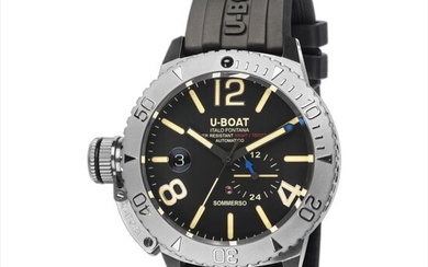 U-Boat - Sommerso Diver Watch Black Silicone Strap - 9007/A - Men - Brand New