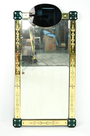 VENETIAN ETCHED GLASS WALL MIRROR