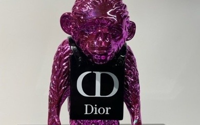 Van Apple - Sculpture, Fashion Monkey - Dior L - 30 cm - Resin - 2023