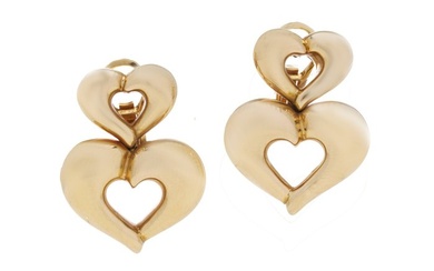 Van Cleef & Arpels - Earrings 18kt yellow gold heart - shaped