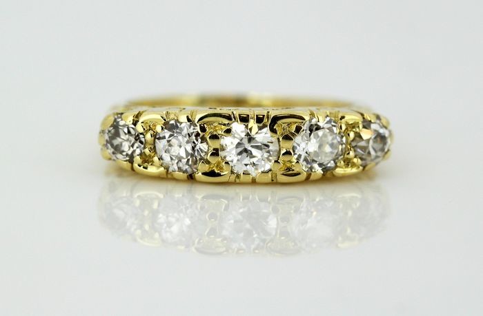 Victorian - 15 kt. Yellow gold - Ring - Diamonds