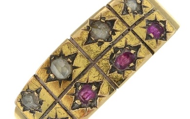 Victorian 15ct gold ruby & diamond dress ring