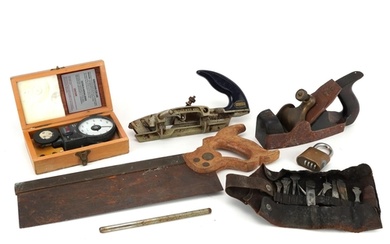 Victorian and later tools including a Victorian rosewood Nor...
