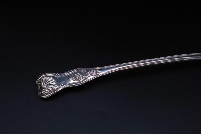 Victorian sterling silver soup ladle in Kings Pattern, doubl...