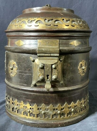 Vintage Eastern Asian Wooden Barrel Vessel