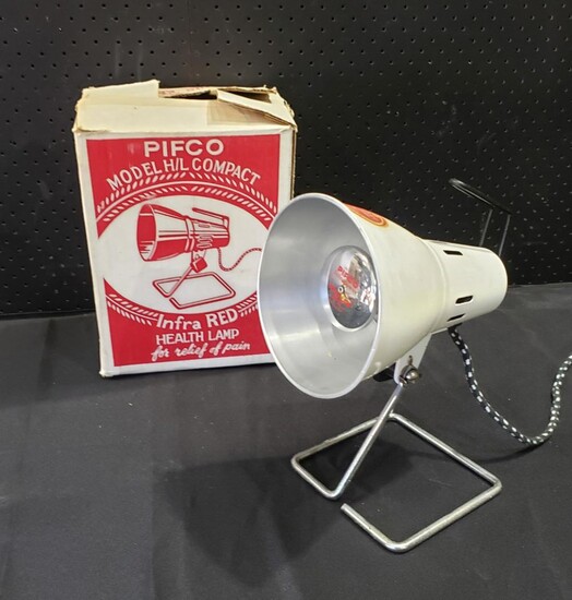 Vintage PIFCO Infrared Lamp with original box and manual (H31cm)