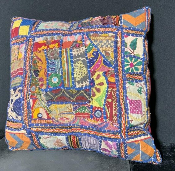Vintage Patchwork Style Throw Pillow