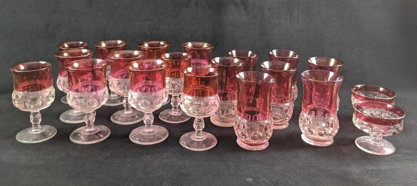 Vintage Ruby Red Tiffin Glass Lot Of Twenty 1960s
