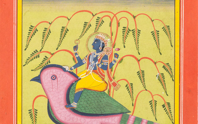 Vishnu riding on a bird Jaipur, circa 1850