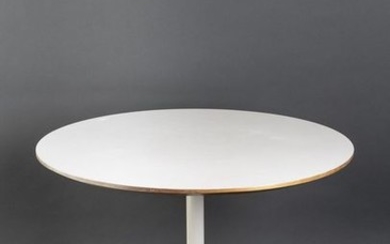 Vitra Nelson Table. White lacquered metal base, round...