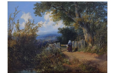 William Edward Jones, (fl. 1849-1871) - Oil on panel - Landscape